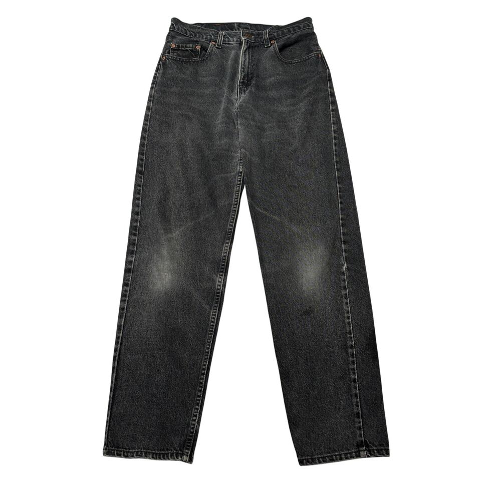Vintage 90s Levis 560 Jeans Denim High-Rise Tapered Faded USA 28x30 Black